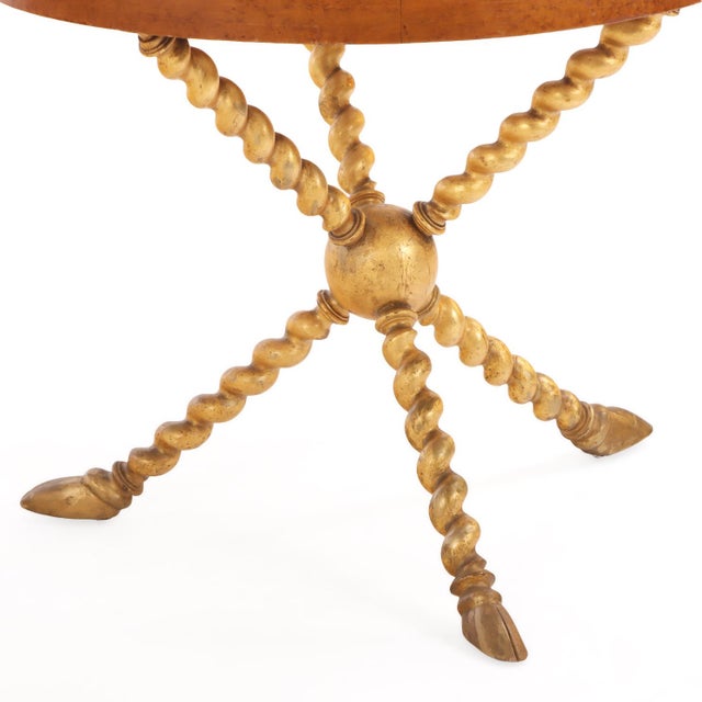 Italian Mid-Century Giltwood & Marble Center Table For Sale - Image 4 of 7