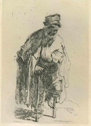 After Rembrandt, Beggar with a Wooden Leg, Etching, 19th-Century