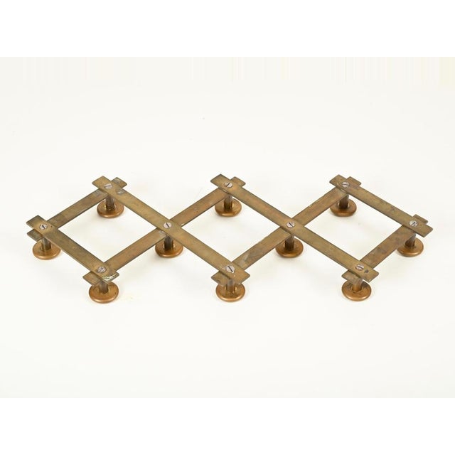 Italian Expandable Brass Coat Rack by Luigi Caccia Dominioni, Italy, 1960s For Sale - Image 11 of 12