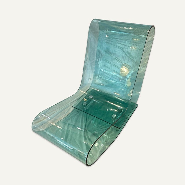 This 1990s vintage lounge chair by Maarten van Severen (1956-2005) for Kartell is made from one piece of plexiglass tinted...