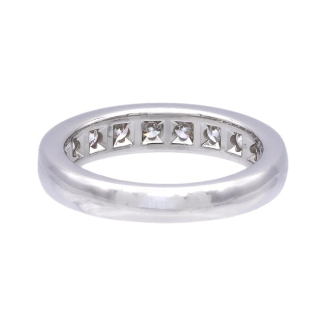 Early 21st Century Tiffany & Co. Platinum Channel-Set 9 Stone Round Diamond .81ct Band Ring For Sale - Image 5 of 9