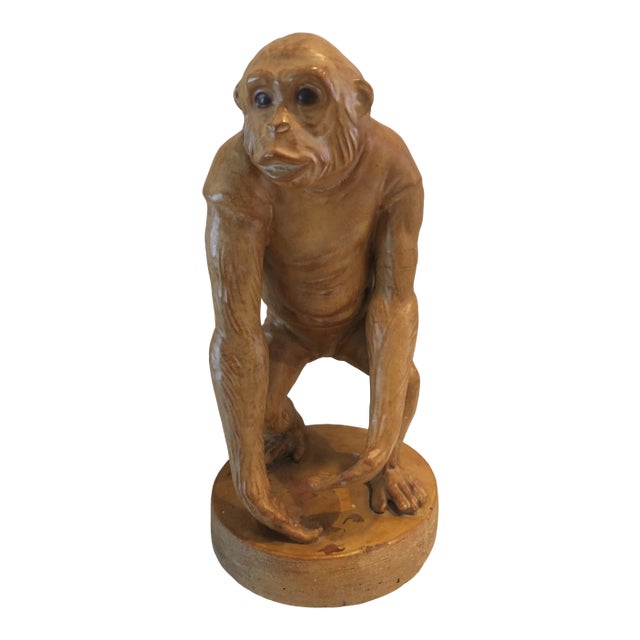 Vintage 1980s Large Terracotta Monkey For Sale