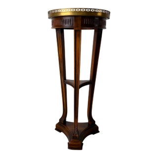 Theodore Alexander Empire Style Solid Mahogany Pedestal With Brass Gallery For Sale