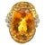 Bochic "Orient" Vintage Yellow Sapphire, Citrine & Diamonds Set 18K Gold & Silver For Sale - Image 15 of 18