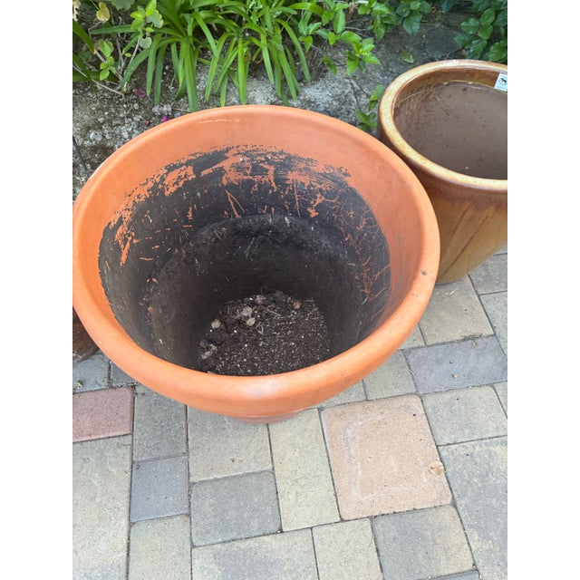 Rustic European Large Vintage Italian Terracotta Garden Planter With Rolled Rim, Tuscany For Sale - Image 3 of 12