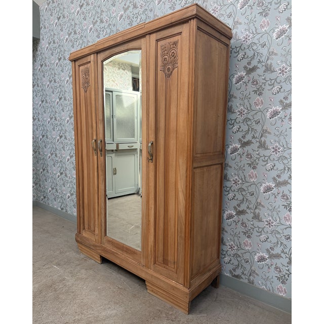 Art Deco Three-Door Wardrobe, 1930s For Sale - Image 8 of 13