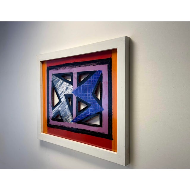 This 2D painting peace is attributed to the above - mentioned designer/maker. It has an attribution stamp. Stamped by Maker