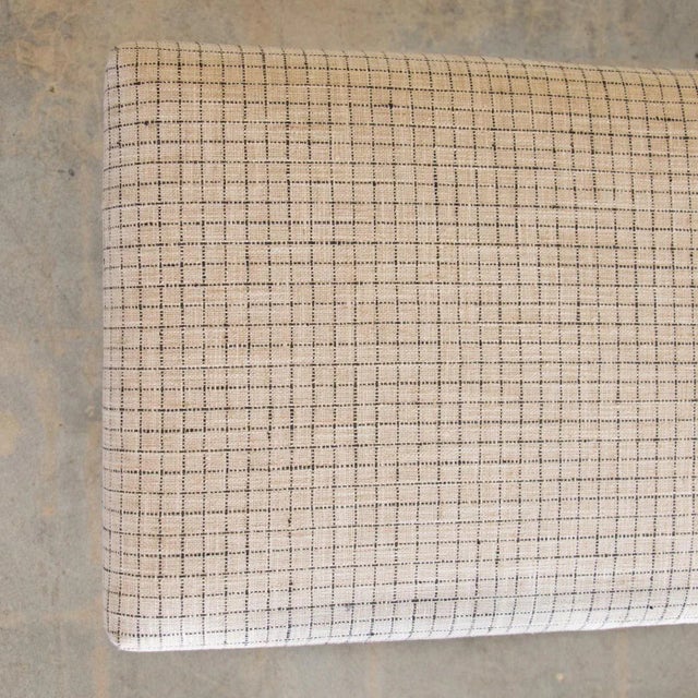 Panoplie Iron Loop Bench, Linen Check For Sale - Image 9 of 10