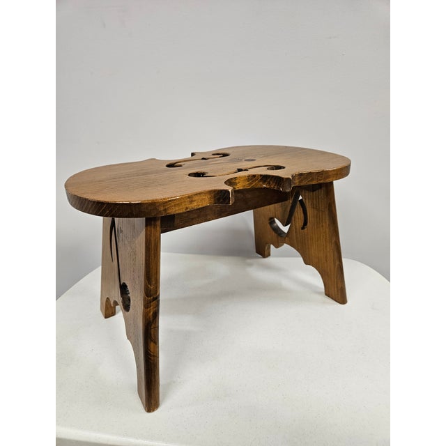 Wooden Violin Musical Note Footstool Plantstand For Sale - Image 4 of 15