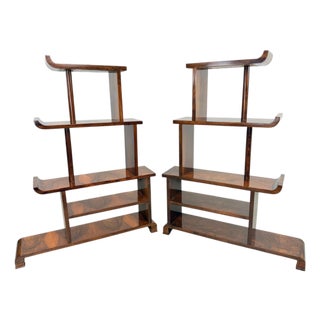 Antique Art Deco Stepped Shelves or Room Dividers, 1940s, Set of 2 For Sale