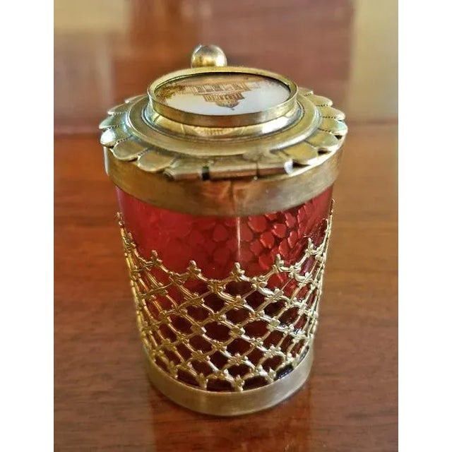 19c Italian Ruby Glass Box With Miniature of Basilica For Sale - Image 4 of 7