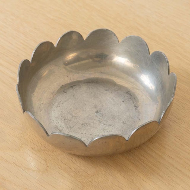 1940s French Scalloped Silver Bowl For Sale - Image 10 of 10