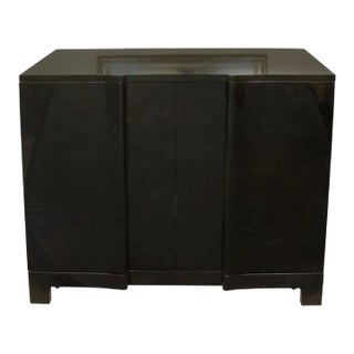 Black Lacquer Three Door Cabinet For Sale