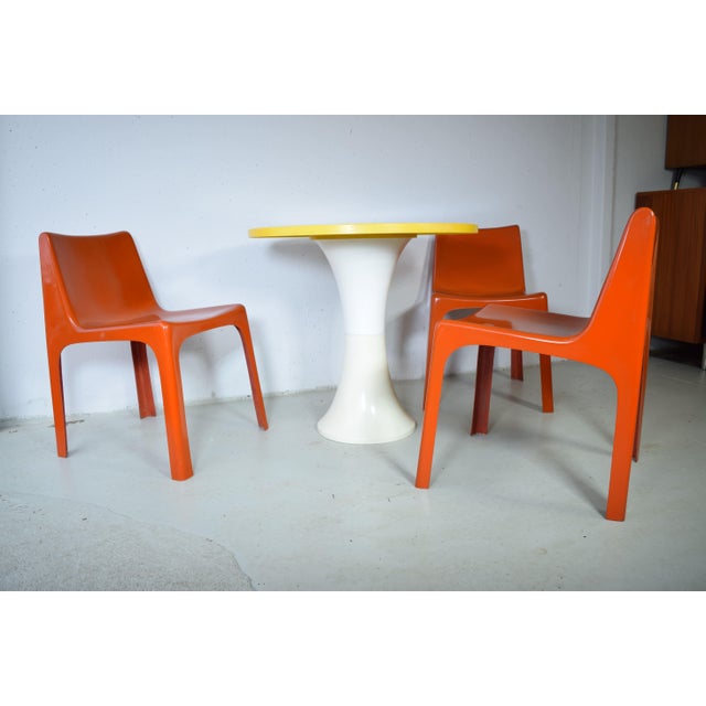 1960s Space Age Italian Orange Chairs, 1960s, Set of 4 For Sale - Image 5 of 14