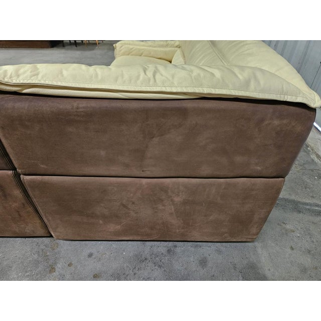 Italian Modular Corner Sofa in Leather and Suede, 1970s, Set of 4 For Sale - Image 17 of 18
