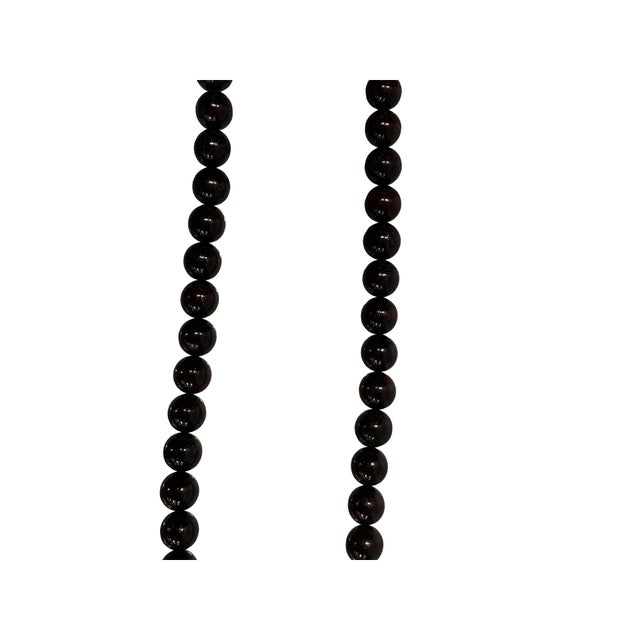 Long Oriental Brown Wood Beads Hand Rosary Praying Chain For Sale - Image 4 of 7