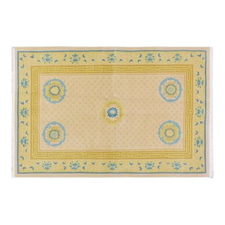 Vintage Chinese Art Deco Hand Knotted Wool Rug, 5'2x7'8 For Sale