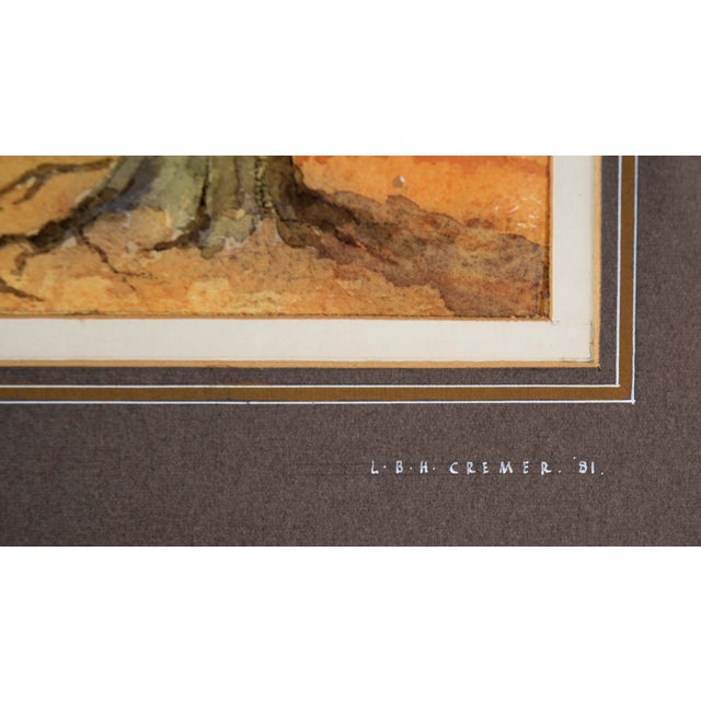 Orange Queensdown Warren, Kent - Autumn Forest Interior Landscape in Watercolor by L B H Cremer For Sale - Image 8 of 10
