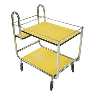 1950s Mid Century Modern Rolling Bar Cart For Sale