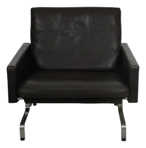 PK31 Lounge Chair in Brown Leather by Poul Kjærholm, 1980s