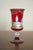 Italian Vintage Italian Murano Hand Enameled Ruby Glass Chalice For Sale - Image 3 of 9