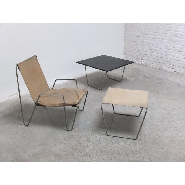 Set of Early Bachelor Chair with Ottoman by Verner Panton for Fritz Hansen, 1950s For Sale - Image 10 of 17