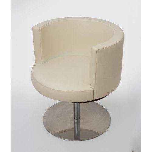 Cidonio Swivel Chairs in Leather and Metal by Antonio Astori for Chide, 1970s, Set of 4 For Sale - Image 6 of 9