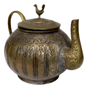 Vintage Islamic Brass Teapot Bukhara, 1930s