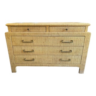 20th Century Raffia Wrapped Chest For Sale