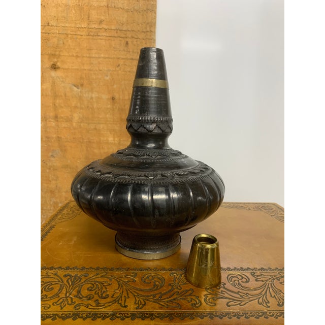 Early 20th Century Early 20th Century Etched Terra Cotta Rose Water Vessel For Sale - Image 5 of 7