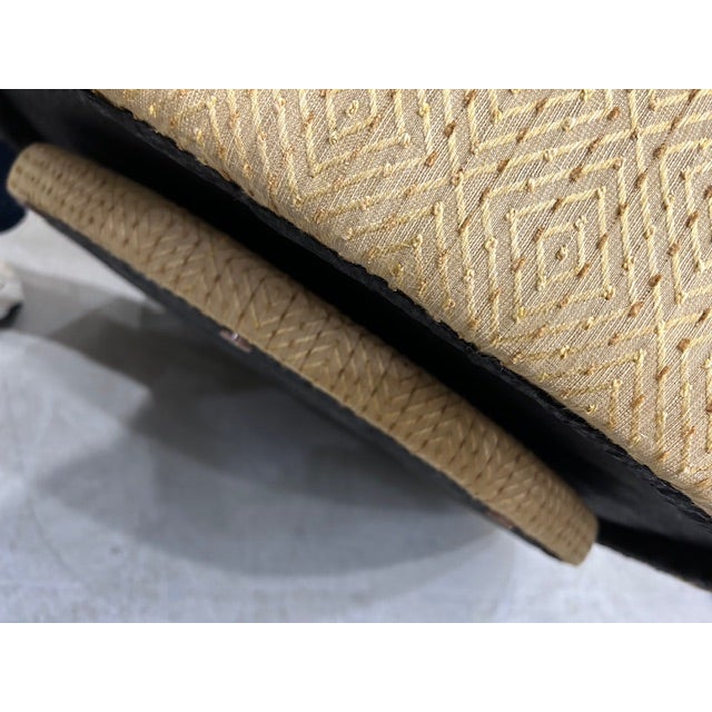 Gold Channel Back Scalloped Swivel Chairs, a Pair For Sale - Image 8 of 8