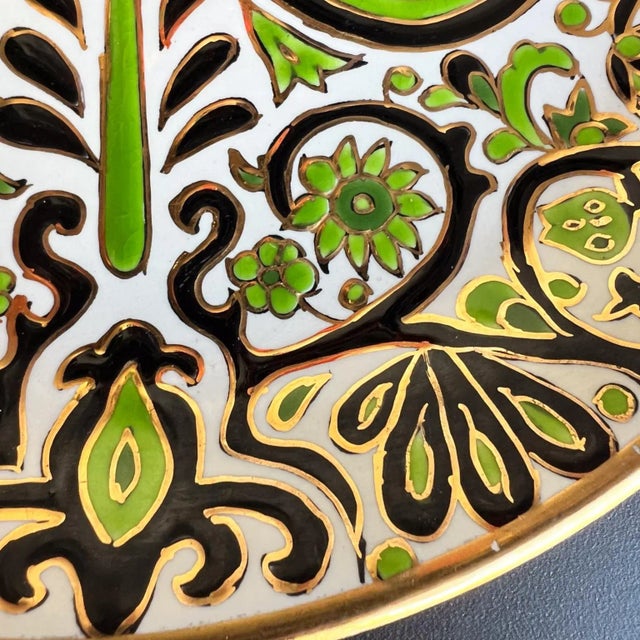 Mid-Century Modern Rodos Keramik Decorative Hand Painted Green Plate Wall Decor For Sale - Image 3 of 12