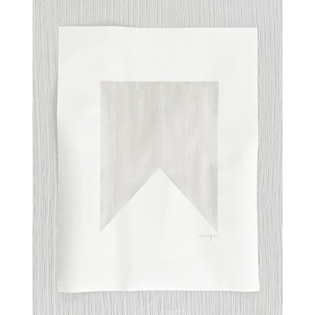 "Triangle Up" on paper features a beautiful use of negative space with a glossy texture in ivory. This is an original...