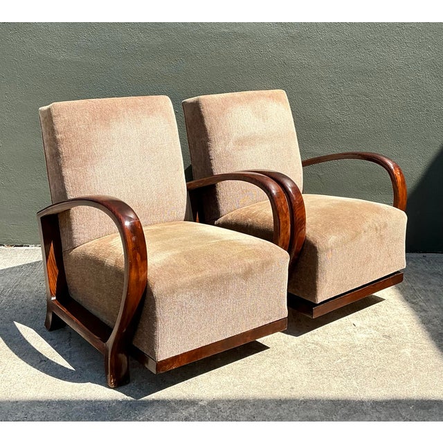 Vintage Art Deco Bentwood Lounge Chairs - Pair For Sale - Image 10 of 12