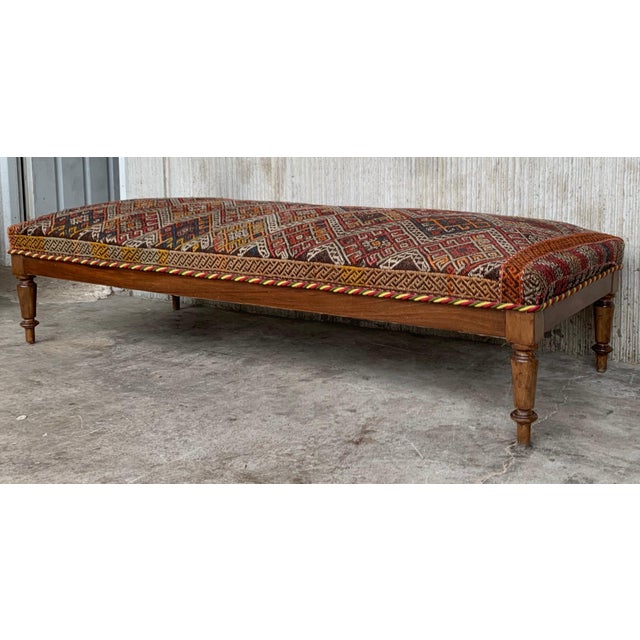 Louis XIV Style French Large Bench Dark Oak from 1920s For Sale - Image 17 of 18