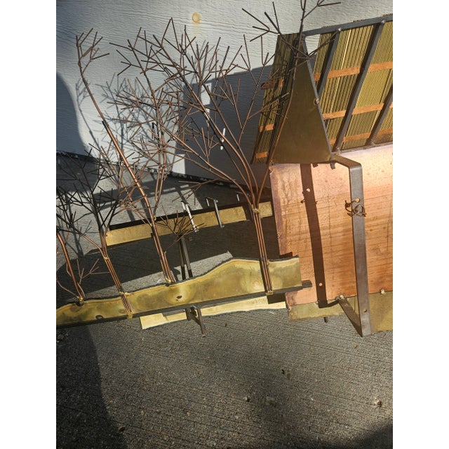 Curtis Jere 1970s Brutalist Metal Mill Farmhouse Water Wheel Wall Art Sculpture For Sale - Image 13 of 14