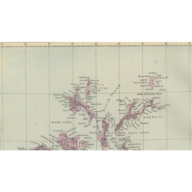 Orkney and Shetland Islands Map Ordnance Survey by Bacon, London, 1885 For Sale - Image 9 of 10