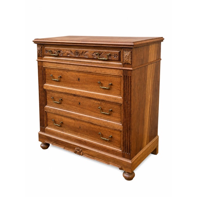 Neo-Renaissance Henri II Commode with Red Marble Top, 1960s For Sale - Image 3 of 8