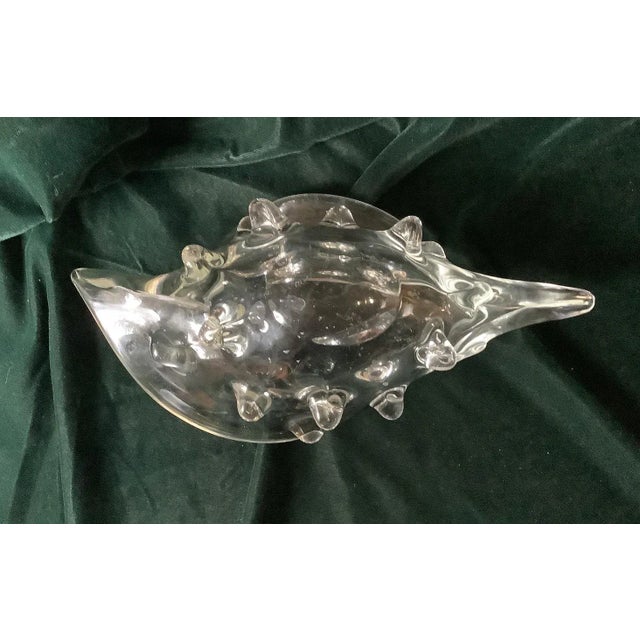 Zanetti Licio Italian 1915 - 1985 Unique Murano glass sculpture Conch Shell 4.75 x 11.5 x 6.5 in. Signed