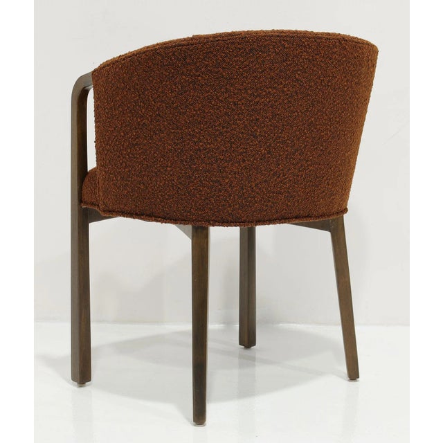 Wood Edward Wormley for Dunbar Dining Chairs in Boucle - Set of 6 For Sale - Image 7 of 11
