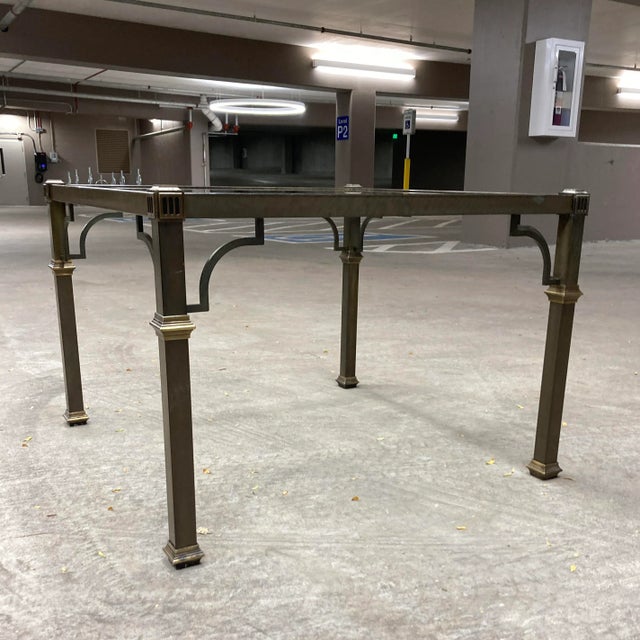 Mastercraft Mastercraft Aged Brass Coffee Table After Jansen For Sale - Image 4 of 13