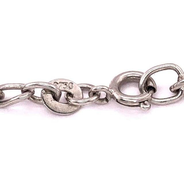 18 Karat White Gold With Blue Sapphire Drop Necklace For Sale - Image 10 of 12