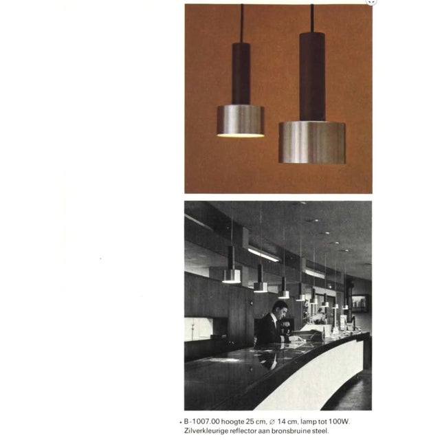 Mid-Century Dutch Black Chrome Pendant Hanging Lights by Nico Kooy for Raak Amsterdam, 1960s, Set of 5 For Sale - Image 15 of 16