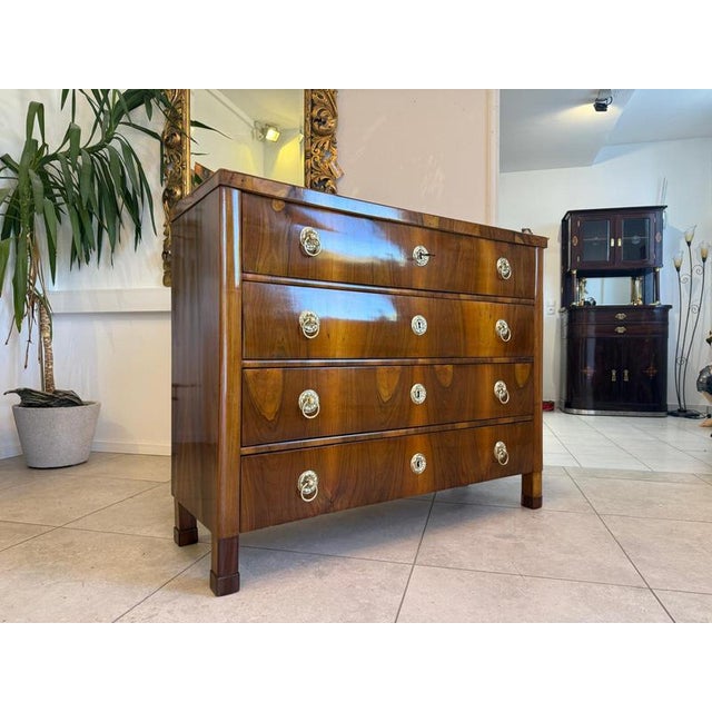 Antique Biedermeier Chest of Drawers in Walnut For Sale - Image 4 of 14