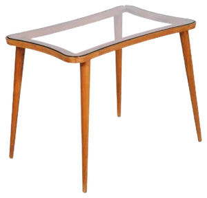 Mid-Century Modern Coffee Table with Glass Top