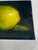 Dark Green Vintage Traditional Dutch Sill Life ‘Lemon’ Small Original Oil Painting in Ink Blue, Yellow, Dark Green For Sale - Image 8 of 11