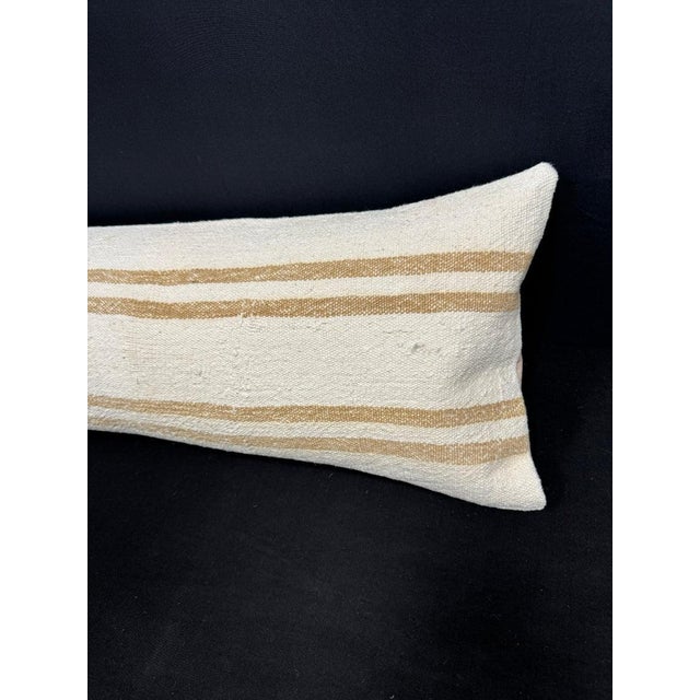 Turkish Hemp Pillow Cushion Natural Beige Brown Cushion Cover 12"x46" For Sale - Image 4 of 4