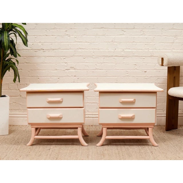 Mid-Century Modern Pair of Retro 50’s Asian Style Nightstands For Sale - Image 3 of 10