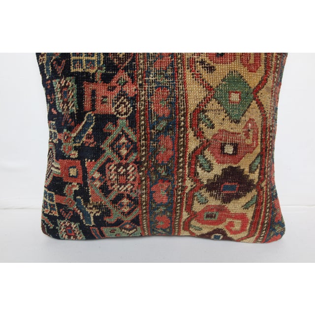 Textile Handwoven Made From Antique Rug Pillow Cover -20'' X 20'' For Sale - Image 7 of 11