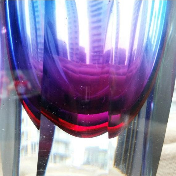 Jewel Tone Murano Style Thick Glass Vase Chairish